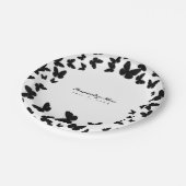 Wit met zwarte vlinders Custom Chic Party Papieren Bordje (Gekanteld)