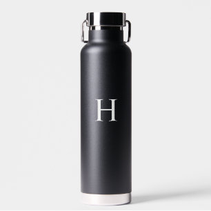 Wit Minimaal Modern Elegant Monogram Waterfles