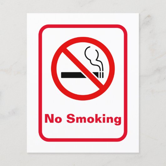 Wit Minimalist Geen Roken Signage Flyer (Voorkant)