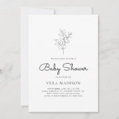 wit minimalistisch Baby shower Kaart (Voorkant)