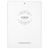 Wit Minimalistisch Custom Logo Branded Eenvoudig Klembord (Achterkant)