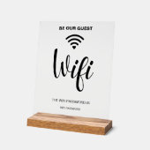 Wit Minimalistisch Eenvoudig WiFi-Wachtwoord Acryl Bord (Hoek)
