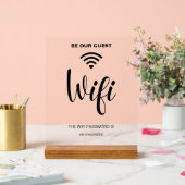 Wit Minimalistisch Eenvoudig WiFi-Wachtwoord Acryl Bord (Huwelijk)