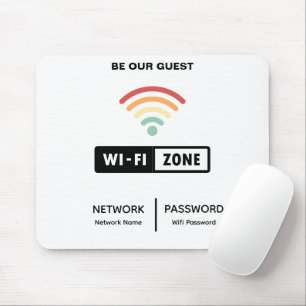 Wit Minimalistisch eenvoudig wifi-wachtwoord Muismat