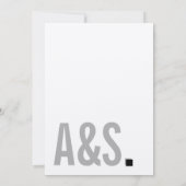 Wit Minimalistisch Elegant Monochroom Bruiloft Inv Kaart (Achterkant)