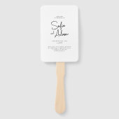 Wit Minimalistisch Elegant Trouwprogramma Handwaaier (Voorkant)