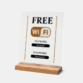 Wit Minimalistisch Gratis WiFi Metaal Acryl Sign Acryl Bord (Hoek)