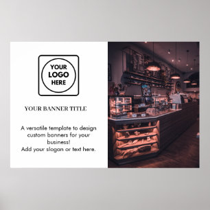 Wit Minimalistisch Logo Moderne Eenvoudige Merki Poster