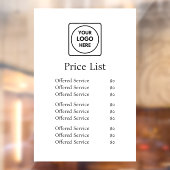 Wit minimalistisch logo | Moderne prijzenlijstweer Raamsticker (Vel 2)