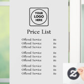 Wit minimalistisch logo | Moderne prijzenlijstweer Raamsticker (Huis)