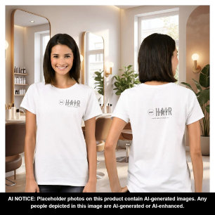 Wit Minimalistisch Logo voor Haarstylisten Persone T-shirt