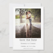 Wit Minimalistisch Modern Foto  Save The Date (Voorkant)