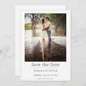 Wit Minimalistisch Modern Foto  Save The Date (Voorkant / Achterkant)