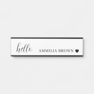 Wit Minimalistisch Modern Hart Schoon Design Deurbordje