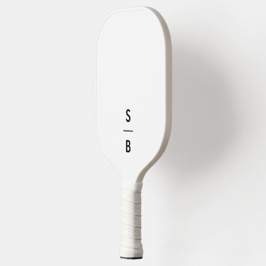 Wit Minimalistisch Modern Monogram Pickleball Paddle (Links)