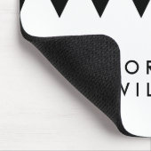 Wit Minimalistisch Modern Zwart Driehoekpatroon Muismat (Hoek)