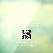 Wit Minimalistisch Openingsuren Logo Winkeluren Raamsticker (Vel 3)