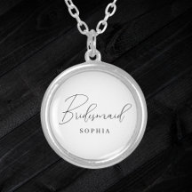 Wit minimalistisch script bruidsmeisje