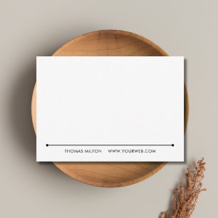 Wit Minimalistisch Zwart Typografie Professioneel Notitiekaartje