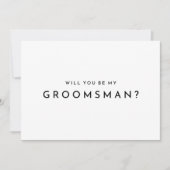 Wit Modern Bold Bruiloft Groomsman Voorstel Kaart (Voorkant)