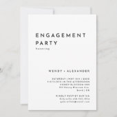 Wit Modern Bold Photo Engagement Party Kaart (Voorkant)