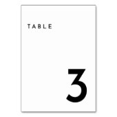 Wit Modern Bold Trouwtafel Nummer Kaart (Achterkant)