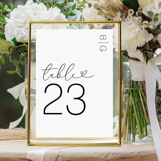 Wit Modern Monogram Huwelijk Kaart