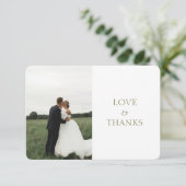 Wit | Modern Olijfgroen Roos bruiloft Dank u Bedankkaart (Staand voorkant)