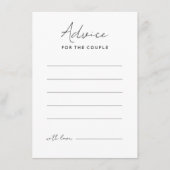 Wit Modern Script Bruiloft Advies Kaart (Voorkant)