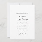 Wit Modern Script Bruiloft Details en Kaart (Voorkant)