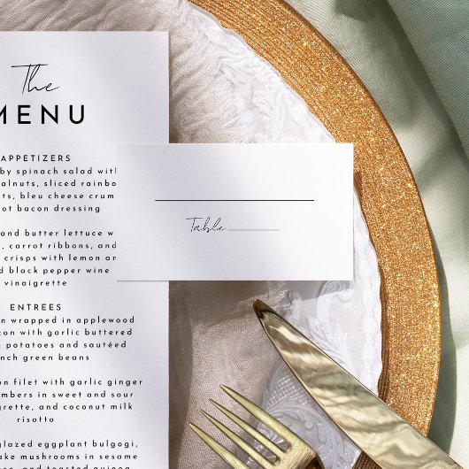 Wit Modern Script Bruiloft Flat Plaatskaartje