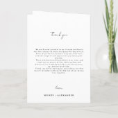 Wit Modern Script Bruiloft Gevouwen Programma (Achterkant)
