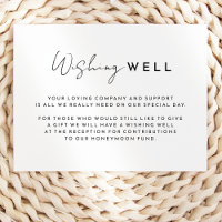 Wit Modern Script Bruiloft Wishing Well