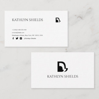 Wit Modern Serif Typografie Minimalistisch Visitekaartje