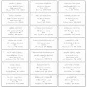 Wit Modern Vet Bruiloft Gast Adres Sticker (Voorkant)