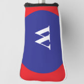 Wit monogram rood blauw golfheadcover (Draai 90)