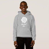 Wit Mooi Rozen Hoodie (Kind) (Voorkant volledig)