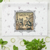 Wit morsen van de Tea Kitchen Handdoek (Gevouwen)