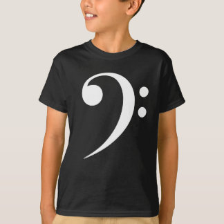 Wit Muzieksymbool voor F-sleutel voor Muzieklover T-shirt