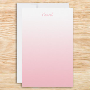Wit naar Lichtroze Ombre Persoonlijk Briefpapier