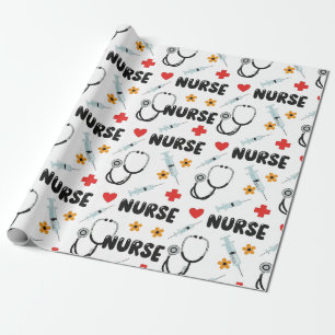 Wit Naarloos Leven Naadloos Patroon (2) Cadeaupapier