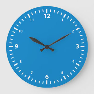 Wit nummer klokvlak op turquoise blauw grote klok