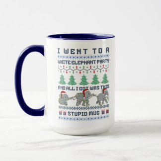 Wit Olifant Feestje Grappige Lelijke Kerstgrap Mok