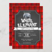 Wit-olifant kerstcadeau-uitwisseling kaart (Voorkant / Achterkant)