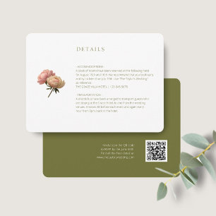 Wit & Olijf   Chic Roos bruiloft detail QR-code Informatiekaartje