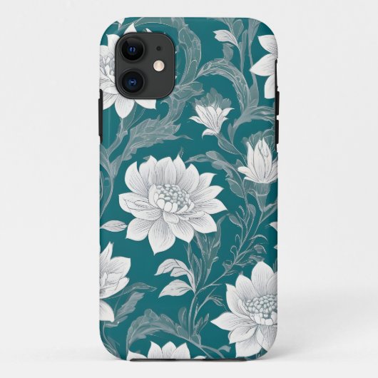 Wit oosters bloemontwerp Case-Mate iPhone case (Achterkant)