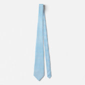 Wit op Baby Blauw Grote Horizontale Polka Dots Stropdas (Voorkant)
