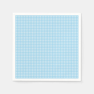 Wit op Baby Blue Small Horiz. Polka dots papier Servet