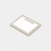 Wit Op Beige Stippenpatroon Aangepaste Tekst Post-it® Notes (Schuin)