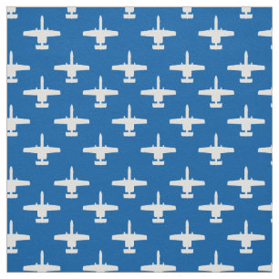 Wit op Blauw A-10 Warthog Aanval Jet Pattern Stof